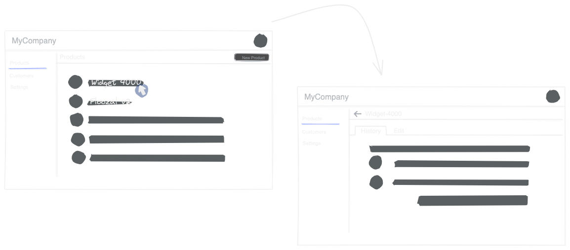 Product wireframe